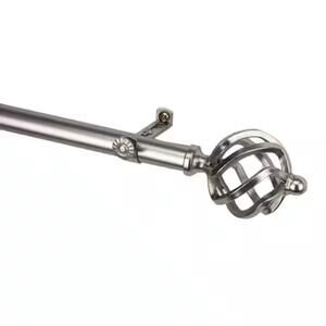 Rod Desyne Twist 13/16 in Adjustable Single Curtain Rod Satin Nickel 48 to 84 in